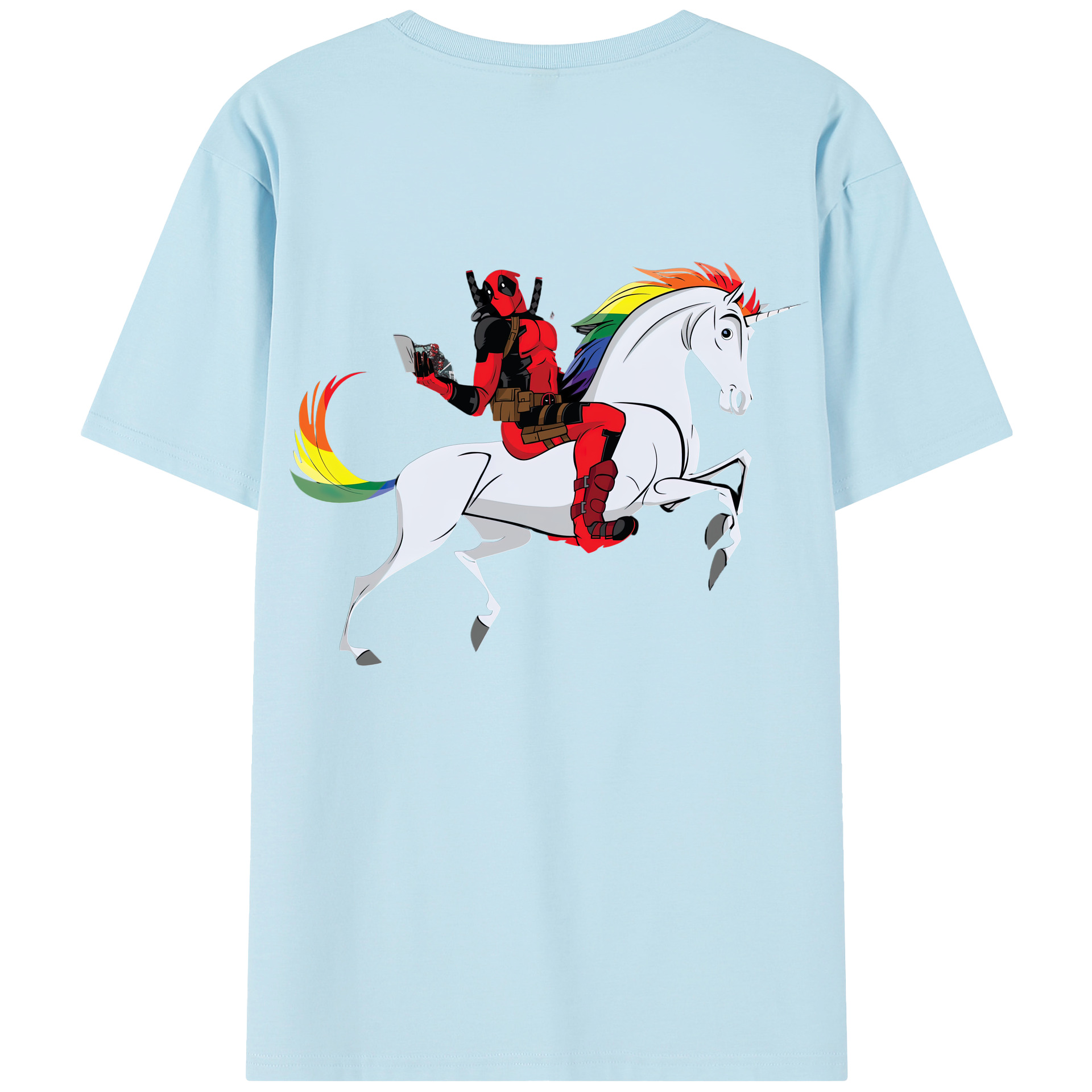 （画像用） Deadpool デッドプール 綿100％半袖Tシャツ（背面プリント）